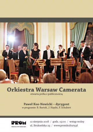 Orkiestra Warsaw Camerata - otwarta próba z publicznością już 12 sierpnia w PROMie Kultury