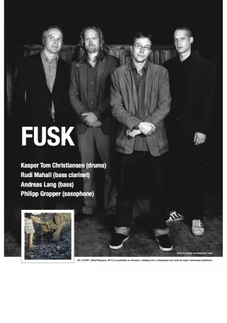 Koncert "FUSK (Rudi Mahall/Kasper Tom/Philipp Gropper/Andreas Lang) (DK/DE) 