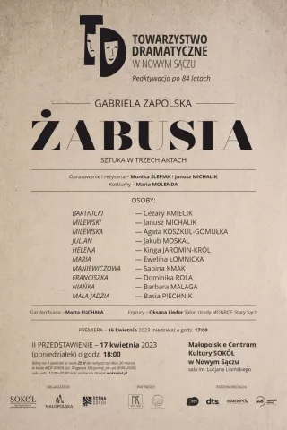 ŻABUSIA (Sala im. Lucjana Lipińskiego - sala widowiskowa) - bilety
