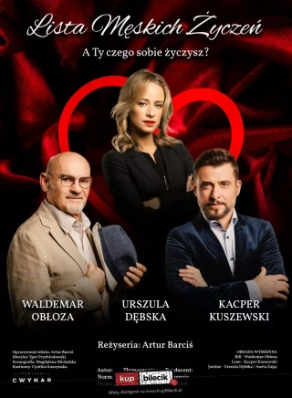 "Lista Męskich Życzeń" - doskonała komedia w gwiazdorskiej obsadzie! (Teatr Adria) - bilety