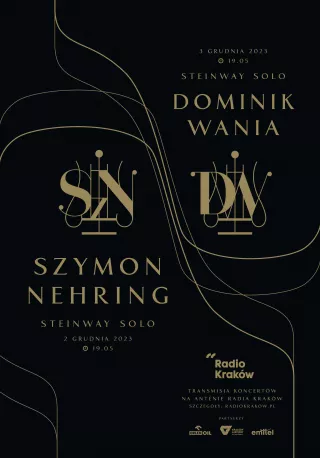 „Steinway solo” – fortepianowy weekend z recitalami Szymona Nehringa i Dominika Wani 2 i 3 grudnia w Radiu Kraków