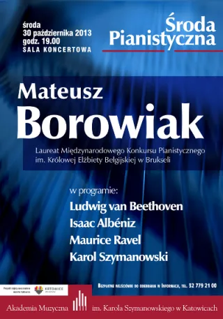 Środa Pianistyczna - Recital Mateusza Borowiaka