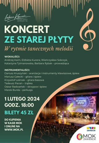 KONCERT ZE STAREJ PŁYTY (Miejski Ośrodek Kultury "Centrum" im A. Mickiewicza w Zawierciu) - bilety